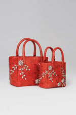 Load image into Gallery viewer, Diamond Flower Power Snakeskin Pop Tote