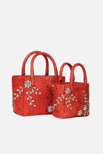 Load image into Gallery viewer, Diamond Flower Power Snakeskin Pop Tote