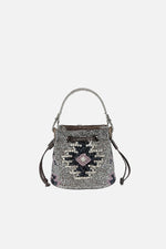 Load image into Gallery viewer, Mini Aztec Crystal Snakeskin Evening Bucket Bag