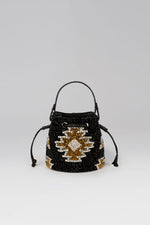 Load image into Gallery viewer, Mini Aztec Crystal Snakeskin Evening Bucket Bag