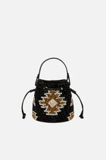 Load image into Gallery viewer, Mini Aztec Crystal Snakeskin Evening Bucket Bag