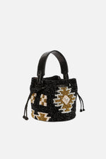 Load image into Gallery viewer, Mini Aztec Crystal Snakeskin Evening Bucket Bag