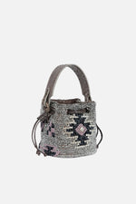 Load image into Gallery viewer, Mini Aztec Crystal Snakeskin Evening Bucket Bag