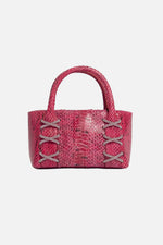 Load image into Gallery viewer, Small Kriss Snakeskin Wedge Tote