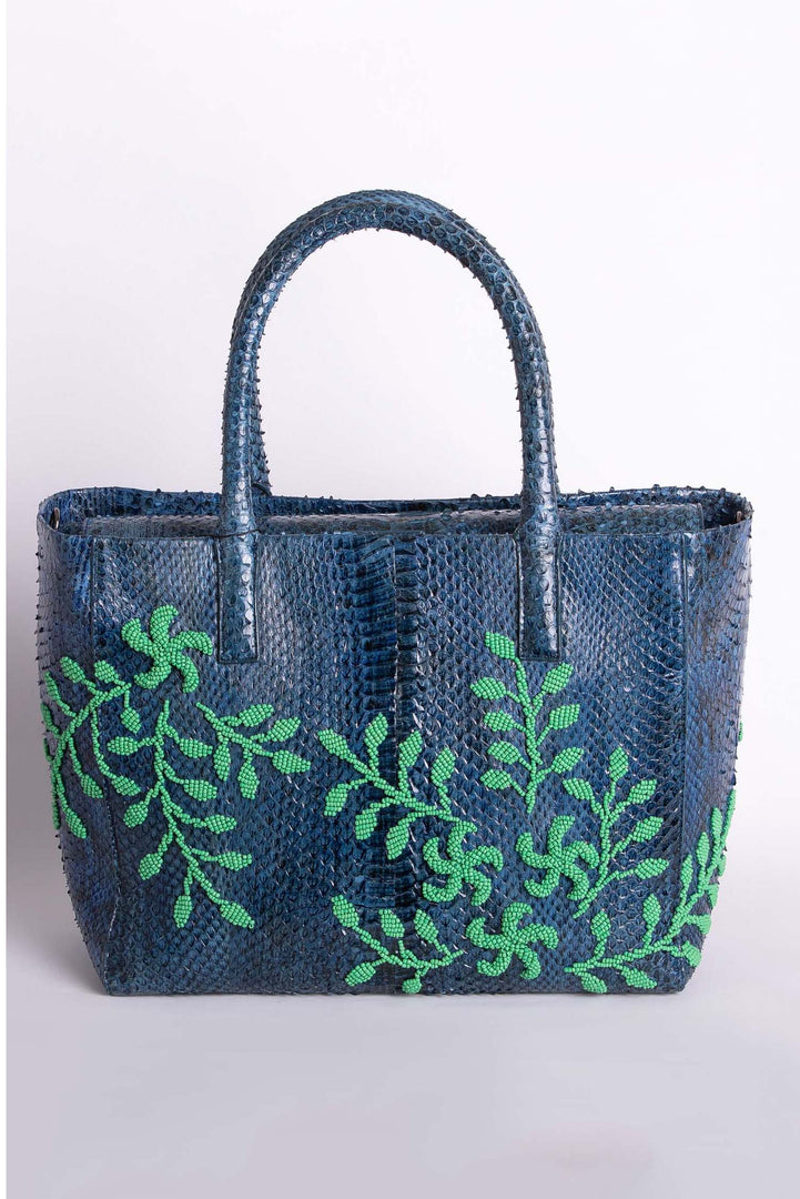 Flower Power Snakeskin Tote