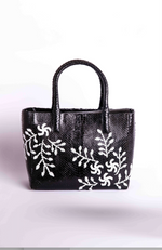 Load image into Gallery viewer, Flower Power Snakeskin Tote