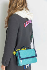 Load image into Gallery viewer, Colorblock Patent Lori Messenger Bag