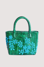 Load image into Gallery viewer, Medium Flower Power Snakeskin Pop Tote