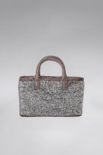 Load image into Gallery viewer, Small Crystal Snakeskin Flap Tote