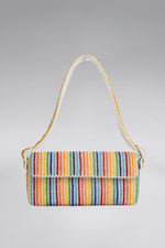 Load image into Gallery viewer, Striped Crystal Patent Lori Shoulder Bag