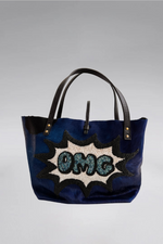 Load image into Gallery viewer, Medium Peekaboo Cow Skin Leather Tote Bag