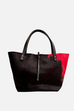 Load image into Gallery viewer, Medium Peekaboo Cow Skin Leather Tote Bag