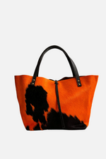 Load image into Gallery viewer, Medium Peekaboo Cow Skin Leather Tote Bag