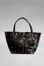 Load image into Gallery viewer, Medium Peekaboo Cow Skin Leather Tote Bag