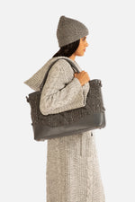 Load image into Gallery viewer, Large Willow Knit and Leather Shopper Tote