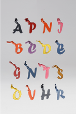 Load image into Gallery viewer, Leather Letter Bag Charm