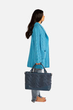 Load image into Gallery viewer, Large Willow Knit and Leather Shopper Tote
