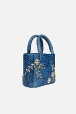 Load image into Gallery viewer, Diamond Flower Power Snakeskin Pop Tote