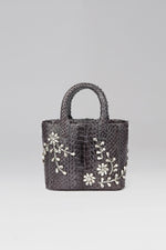 Load image into Gallery viewer, Diamond Flower Power Snakeskin Pop Tote