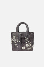 Load image into Gallery viewer, Diamond Flower Power Snakeskin Pop Tote
