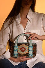 Load image into Gallery viewer, Small Kriss Aztec Carpet Wedge Tote