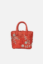Load image into Gallery viewer, Diamond Flower Power Snakeskin Pop Tote