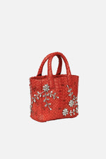 Load image into Gallery viewer, Diamond Flower Power Snakeskin Pop Tote
