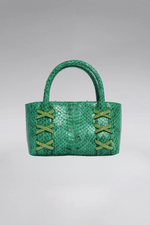 Load image into Gallery viewer, Small Kriss Snakeskin Wedge Tote
