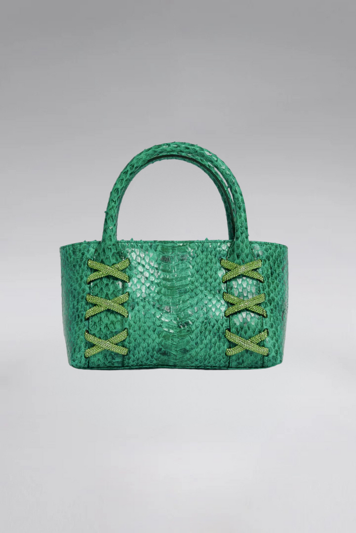 Small Kriss Snakeskin Wedge Tote