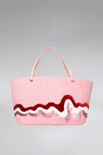 Load image into Gallery viewer, Large Wavy Terry Crescent Beach Bag
