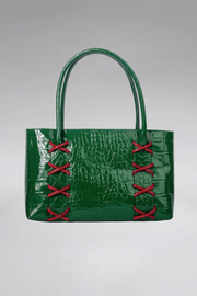 Large Kriss Patent Leather Wedge Tote