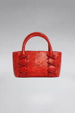 Load image into Gallery viewer, Small Kriss Snakeskin Wedge Tote
