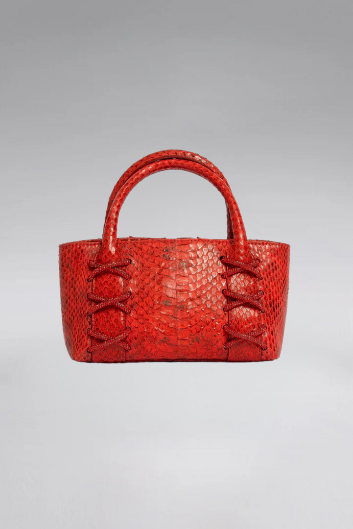 Small Kriss Snakeskin Wedge Tote