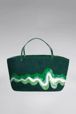 Load image into Gallery viewer, Large Wavy Terry Crescent Beach Bag
