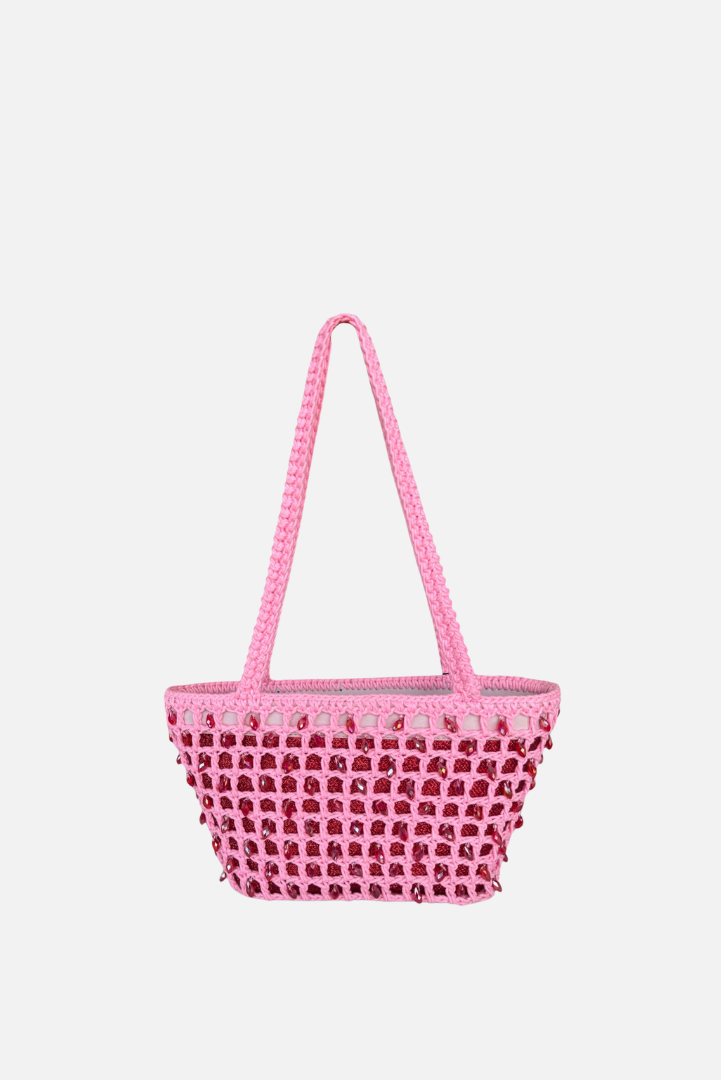Zoya Crochet Crystal Beach Bag