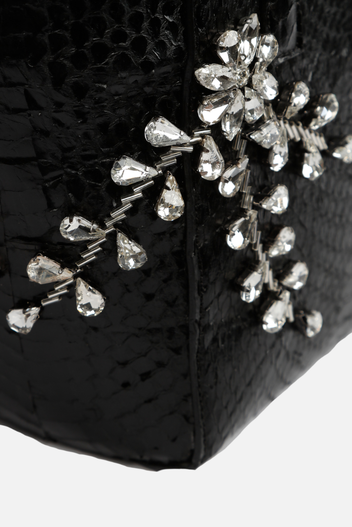Medium Diamond Flower Power Snakeskin Pop Tote