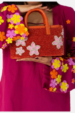 Load image into Gallery viewer, Small Flora Patent Flap Tote