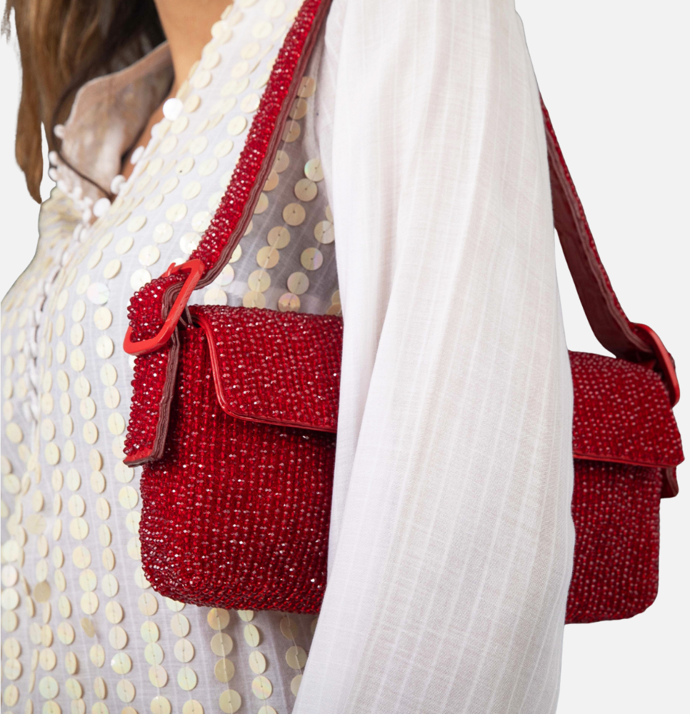 Crystal Patent Lori Shoulder Bag