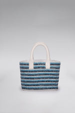Load image into Gallery viewer, Small Striped Crystal Patent Pop Tote

