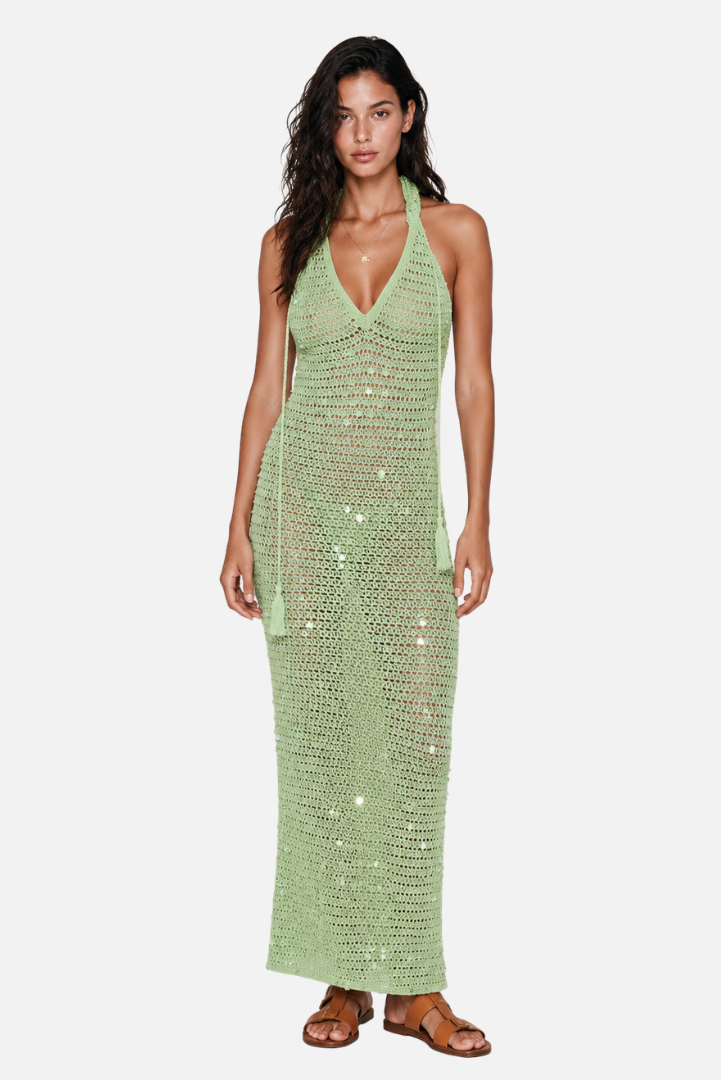 THE SASHA HOODED SEQUIN DRESS