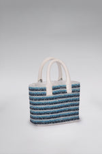Load image into Gallery viewer, Small Striped Crystal Patent Pop Tote
