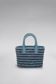 Small Striped Crystal Patent Pop Tote