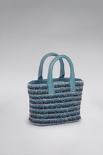 Load image into Gallery viewer, Small Striped Crystal Patent Pop Tote
