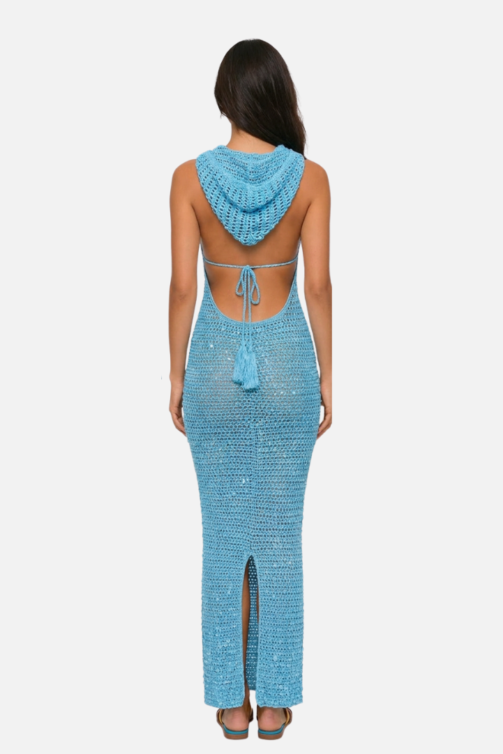 THE SASHA HOODED SEQUIN DRESS