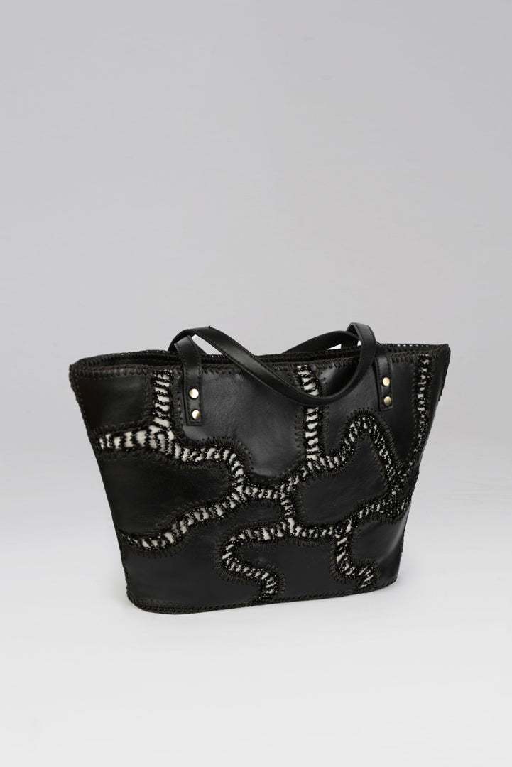 Patchy Leather Tote