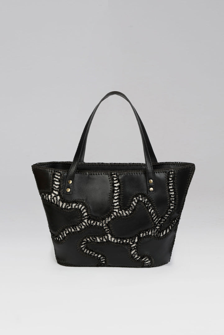 Patchy Leather Tote