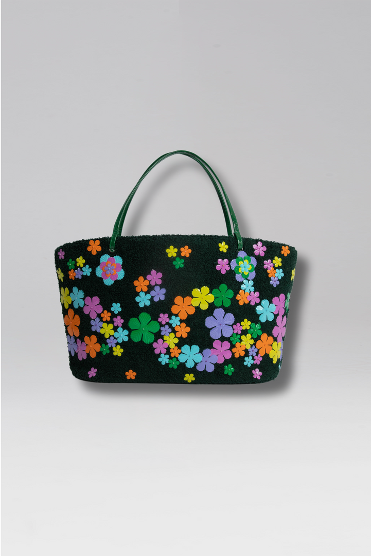 Large Flora Terry Crescent Beach Bag