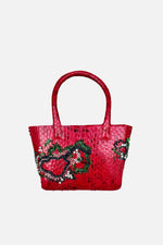 Load image into Gallery viewer, Medium Marble Crystal Snakeskin Pop Tote