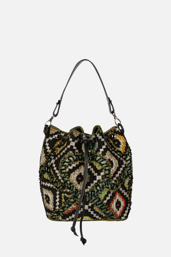 Large Patchy Carpet Bucket Bag