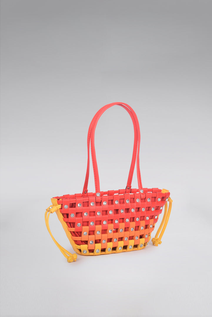 Small Weave Crescent Beach Bag